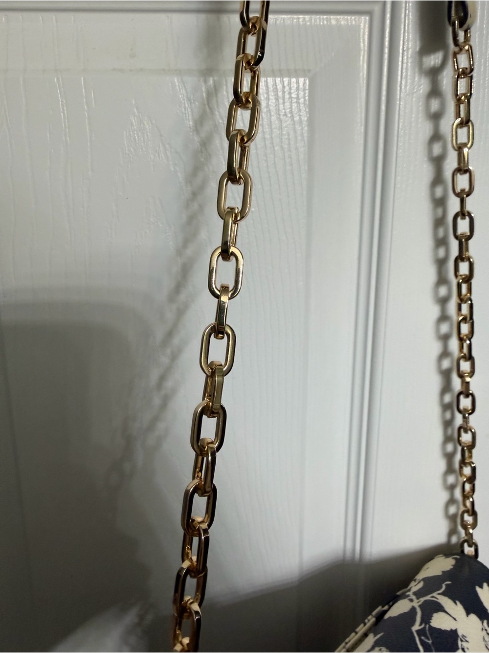 Tory Burch Navy Floral Chain Shoulder Bag - Picture 9 of 16
